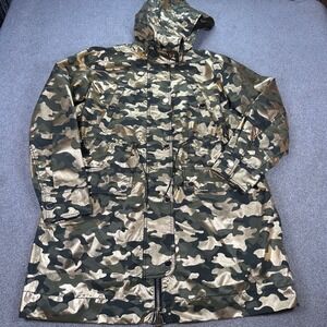 Michael Kors Gold Camouflage Anorak Hooded Jacket Womens‎ Small New